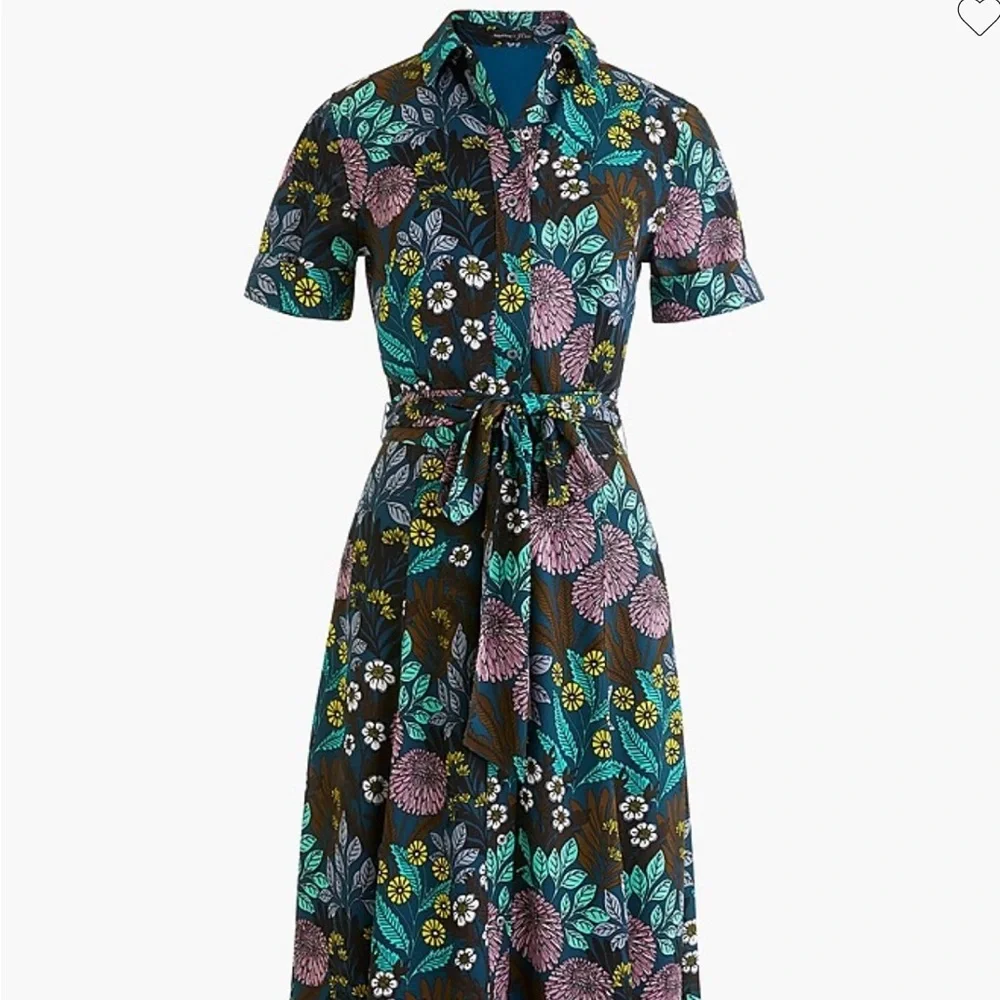 J. Crew Floral Print Dress - Black, Purple, Green - Picture 4 of 14